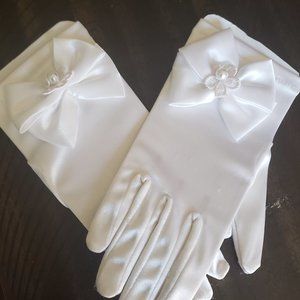 white elegant gloves
